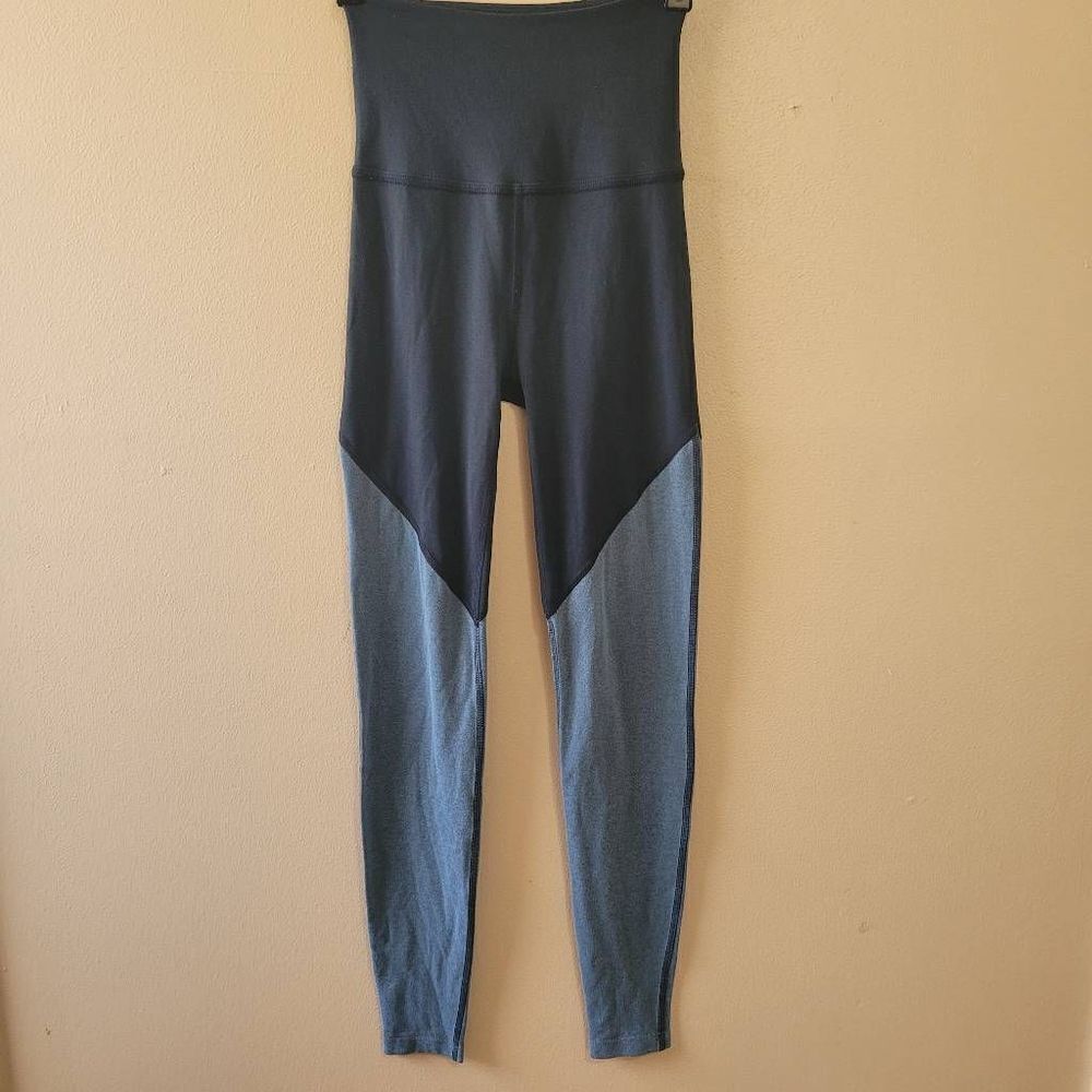 Beyond Yoga Plush Angled High Waisted Midi Legging Blue Colorblock Small